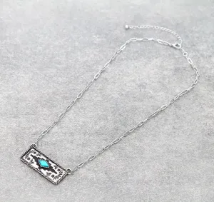 Blitz Aztec Dark Background Necklace - 18"