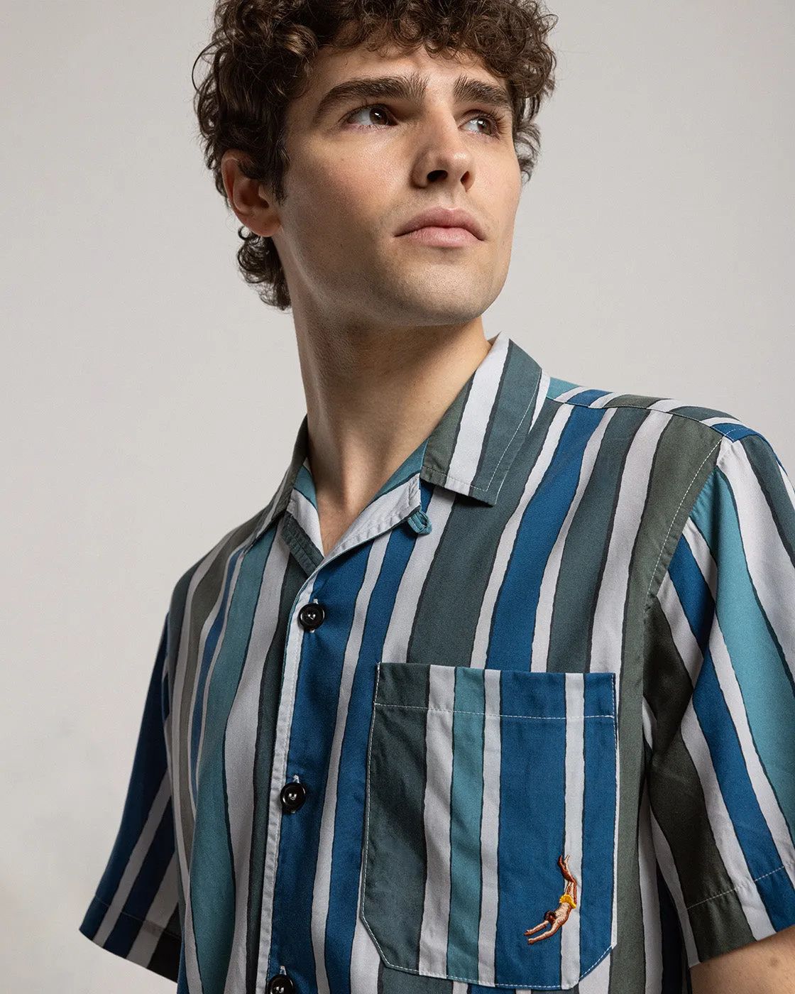 Blue Baiadera Short Sleeve Shirt