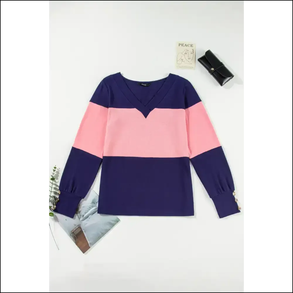 Blue Colorblock Button Top: Finally, a Shirt that Buttons Right! Needful Things 💙