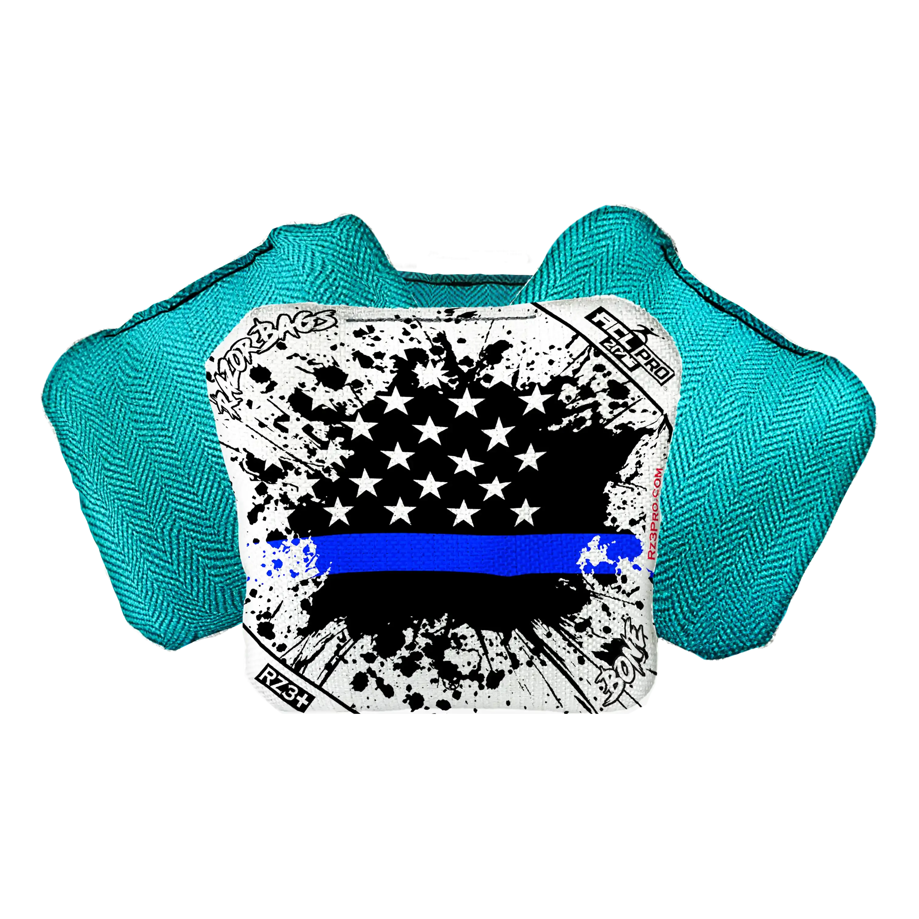 Bone | Blue Line Flag | ACL PRO Razor Cornhole Bags
