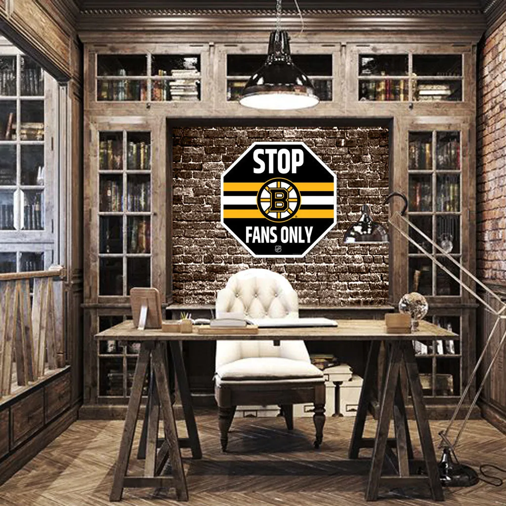 Boston Bruins 23"  Stop Fans Only Sign