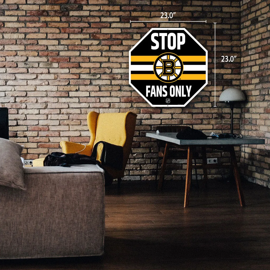 Boston Bruins 23"  Stop Fans Only Sign