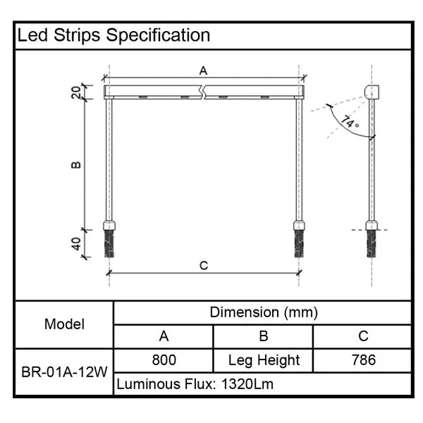 BR01A Led Strip for Glass Display Showcase