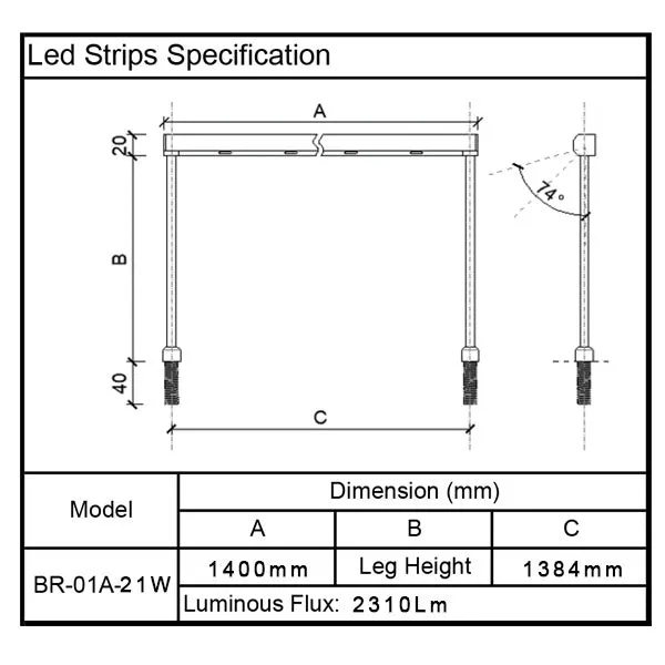 BR01A Led Strip for Glass Display Showcase