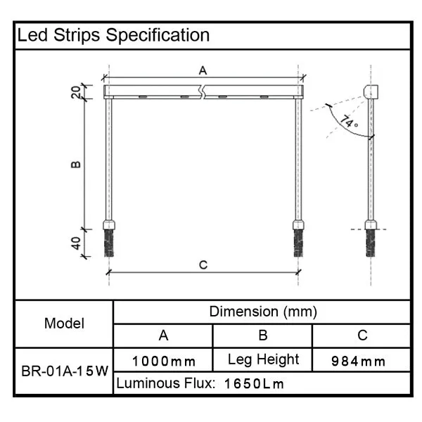 BR01A Led Strip for Glass Display Showcase