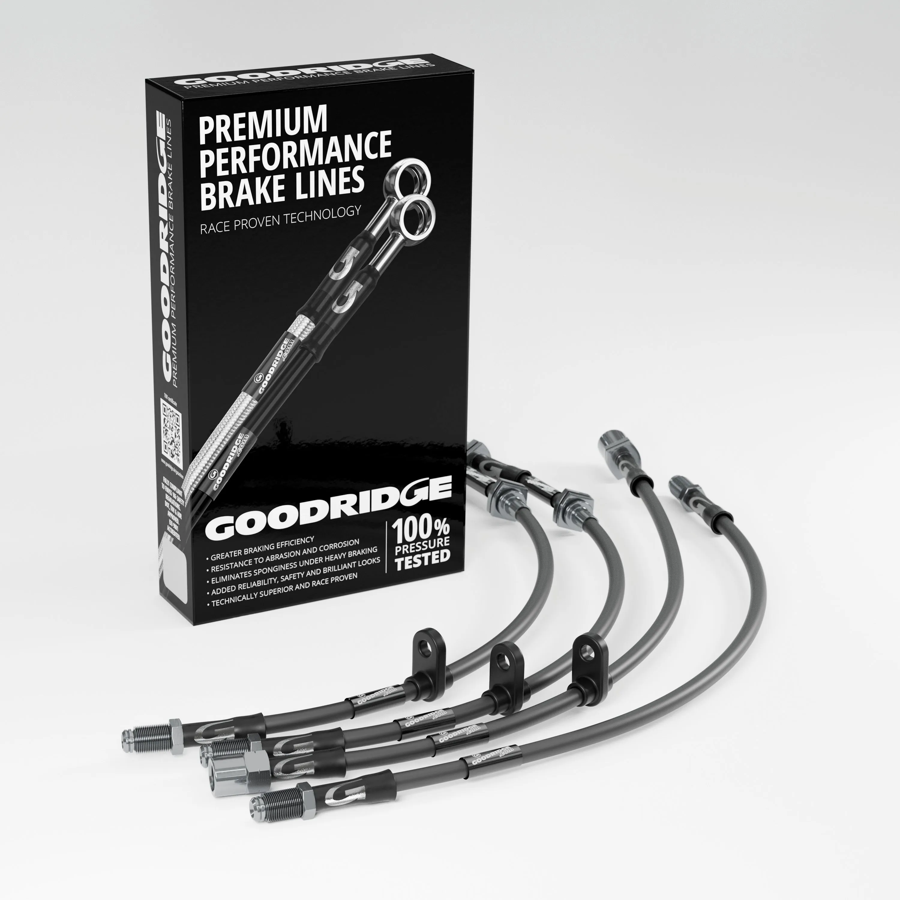BRAKE HOSE KIT FOR MINI R57 CONVERTIBLE COOPER S JCW 1.6 TURBO 2009-02/2016