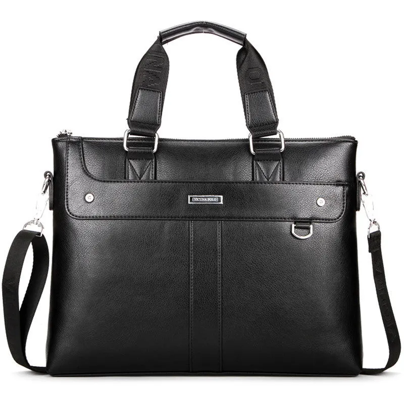 Brand High Quality Leather Men Briefcase 14inch Leather Men Handbag For Laptop Classic Business Man Bag