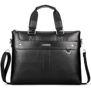 Brand High Quality Leather Men Briefcase 14inch Leather Men Handbag For Laptop Classic Business Man Bag