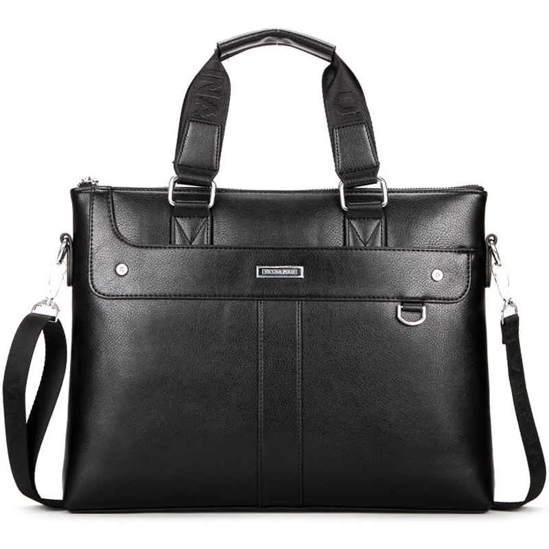 Brand High Quality Leather Men Briefcase 14inch Leather Men Handbag For Laptop Classic Business Man Bag