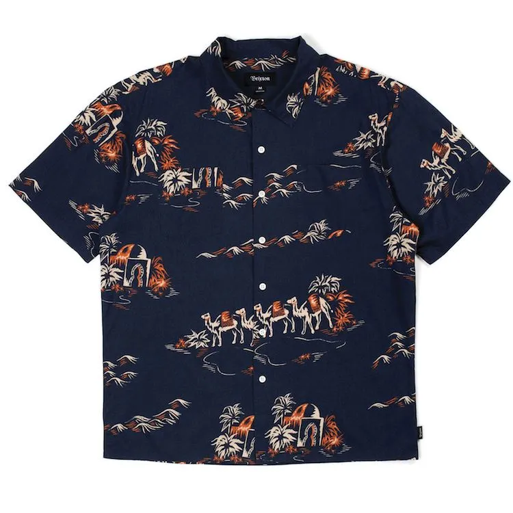 Brixton Cruze S/S Woven Shirt Washed Navy/Ginger