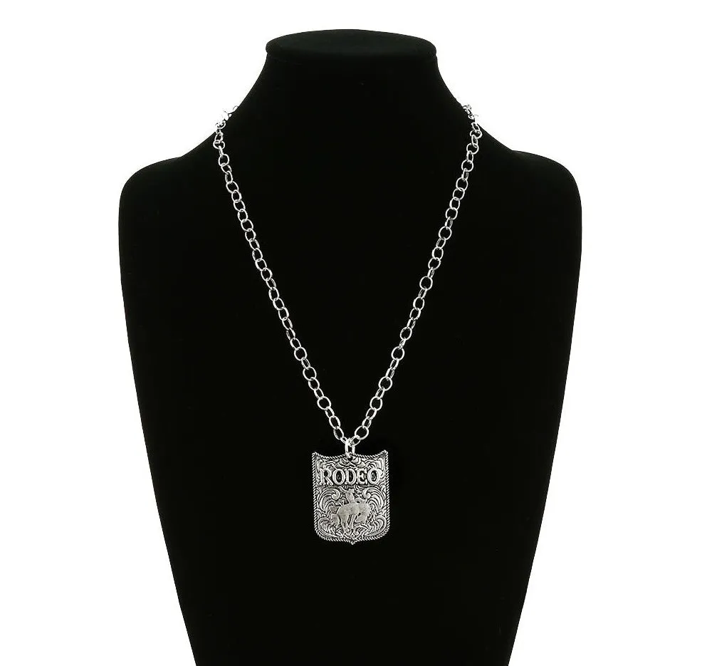 Bronc Rider Fashion Stamped Rodeo Necklace, Earrings or Ring