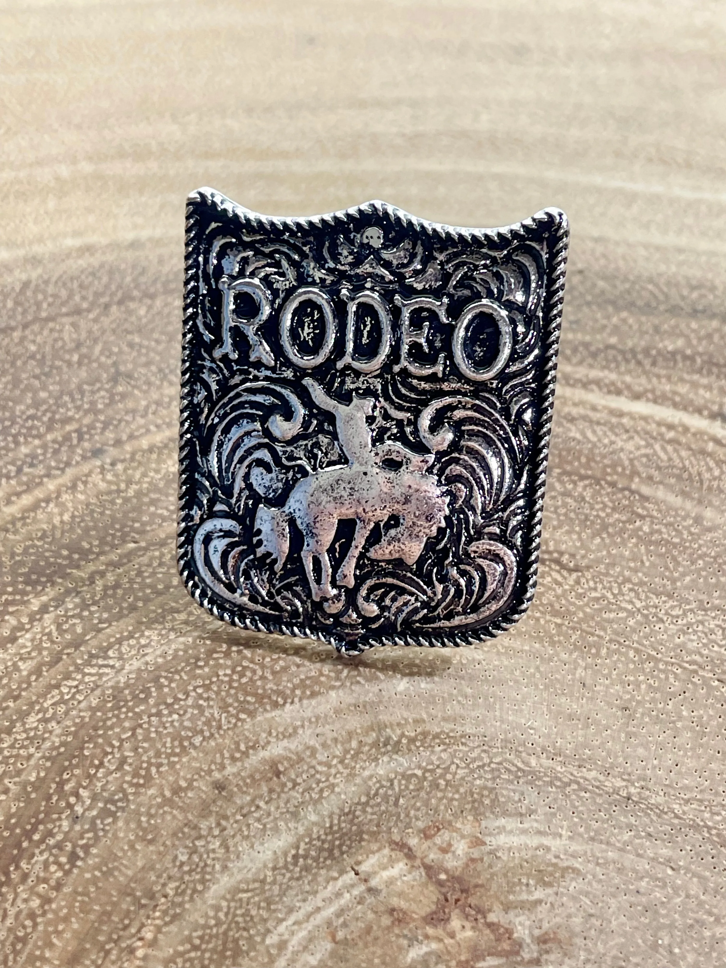 Bronc Rider Fashion Stamped Rodeo Necklace, Earrings or Ring