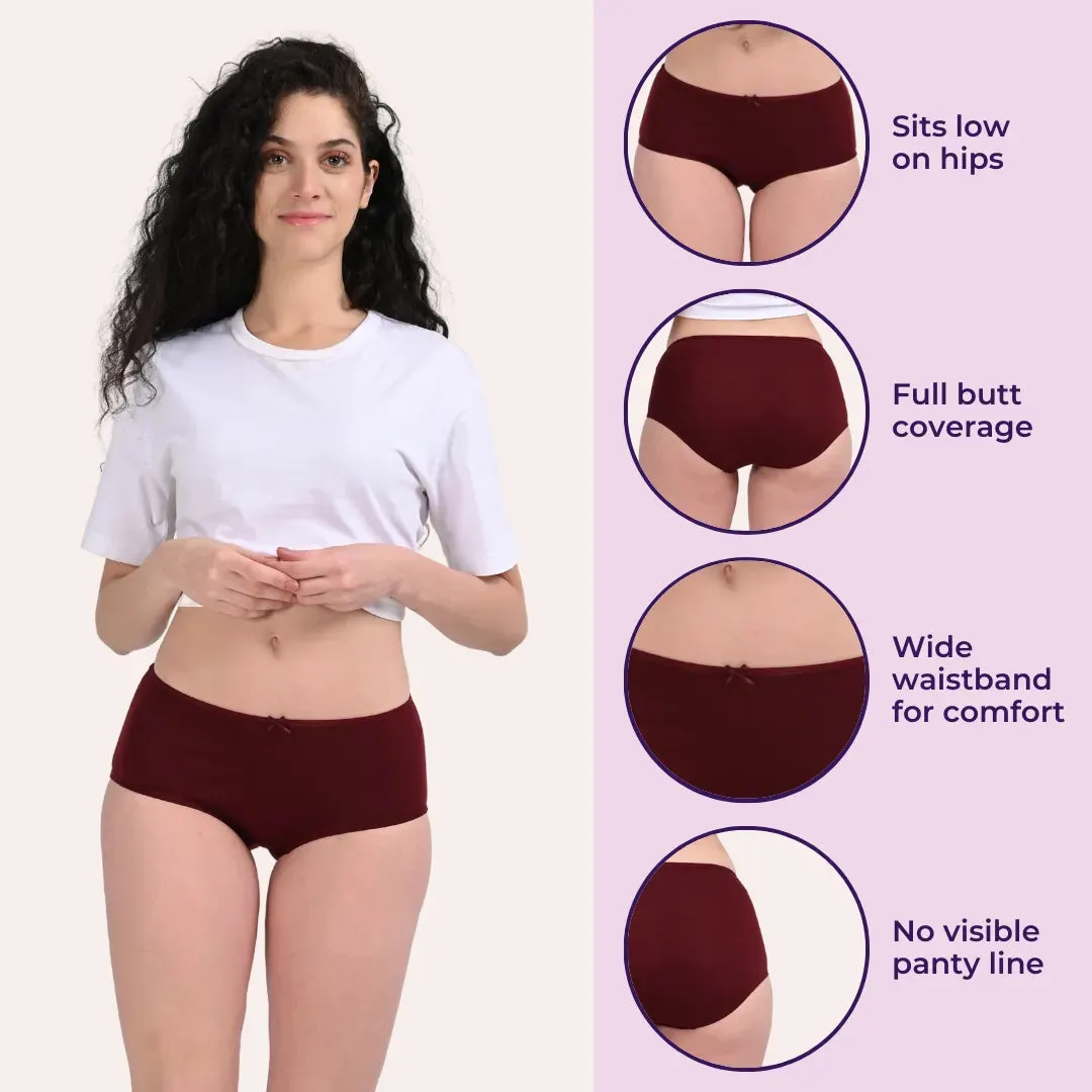 BrZee Hipsters | Lightweight Cotton-Elastane Fabric  | Super Stretchy For Comfort | No Visible Panty Lines | Pack Of 3