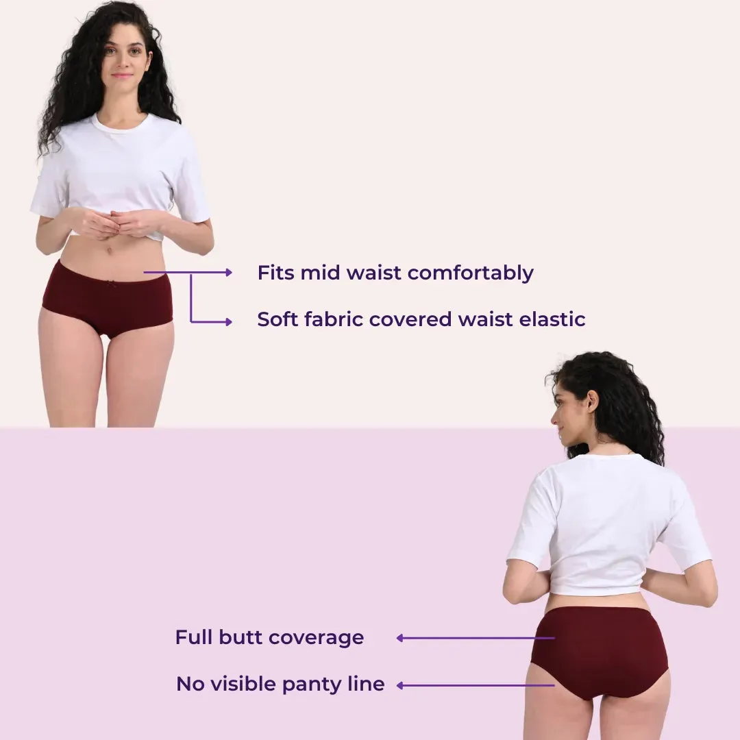 BrZee Hipsters | Lightweight Cotton-Elastane Fabric  | Super Stretchy For Comfort | No Visible Panty Lines | Pack Of 3