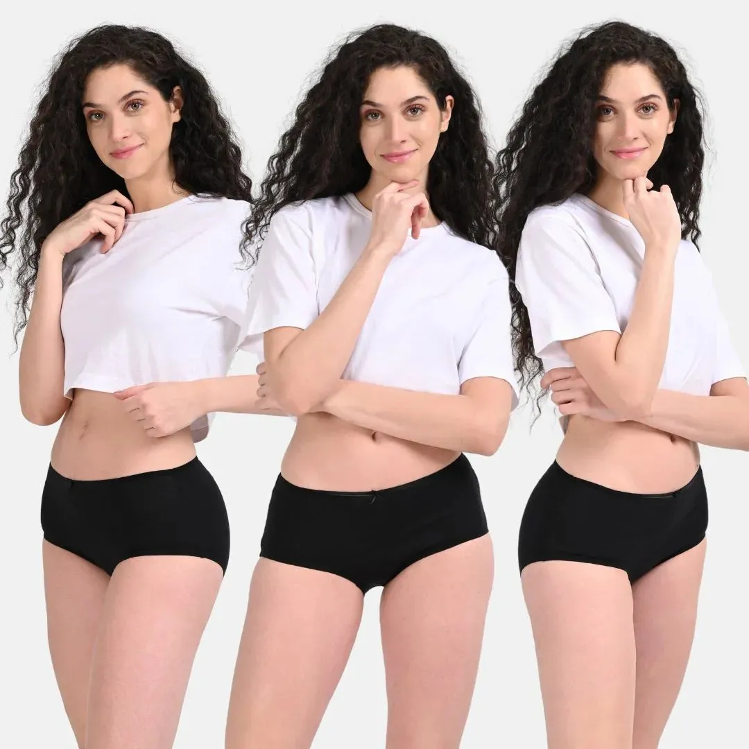 BrZee Hipsters | Lightweight Cotton-Elastane Fabric  | Super Stretchy For Comfort | No Visible Panty Lines | Pack Of 3