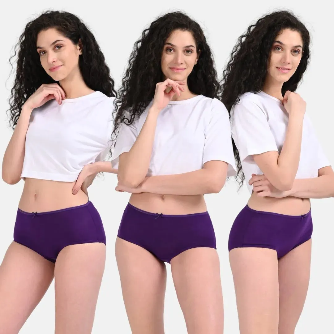 BrZee Hipsters | Lightweight Cotton-Elastane Fabric  | Super Stretchy For Comfort | No Visible Panty Lines | Pack Of 3