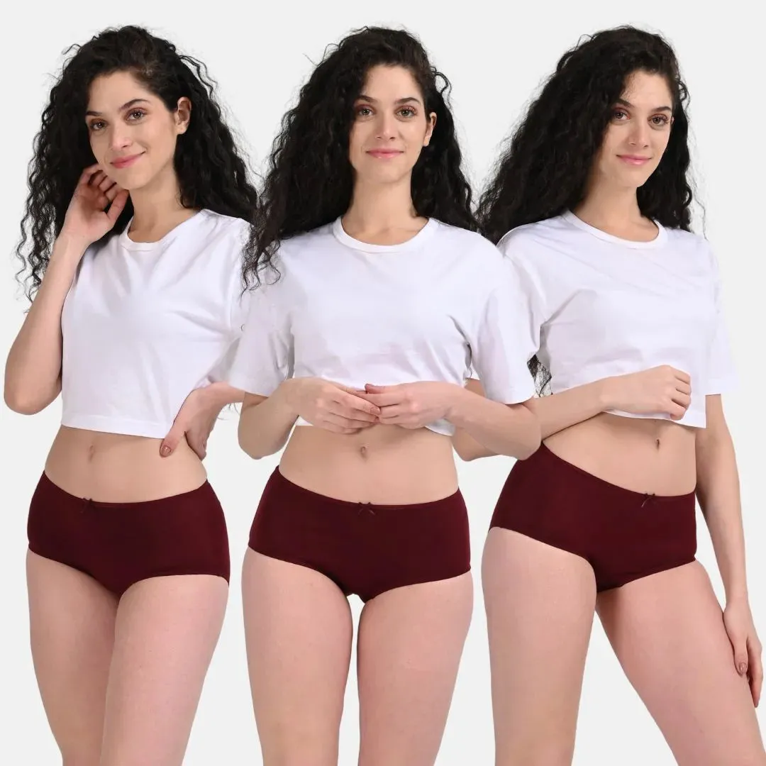 BrZee Hipsters | Lightweight Cotton-Elastane Fabric  | Super Stretchy For Comfort | No Visible Panty Lines | Pack Of 3