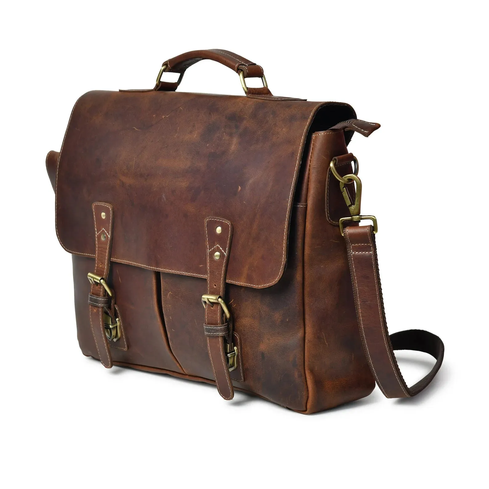 Buffalo Leather Messenger Laptop Bag