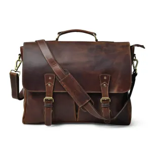 Buffalo Leather Messenger Laptop Bag