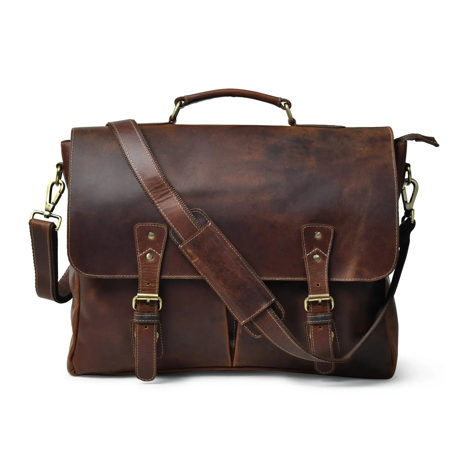 Buffalo Leather Messenger Laptop Bag