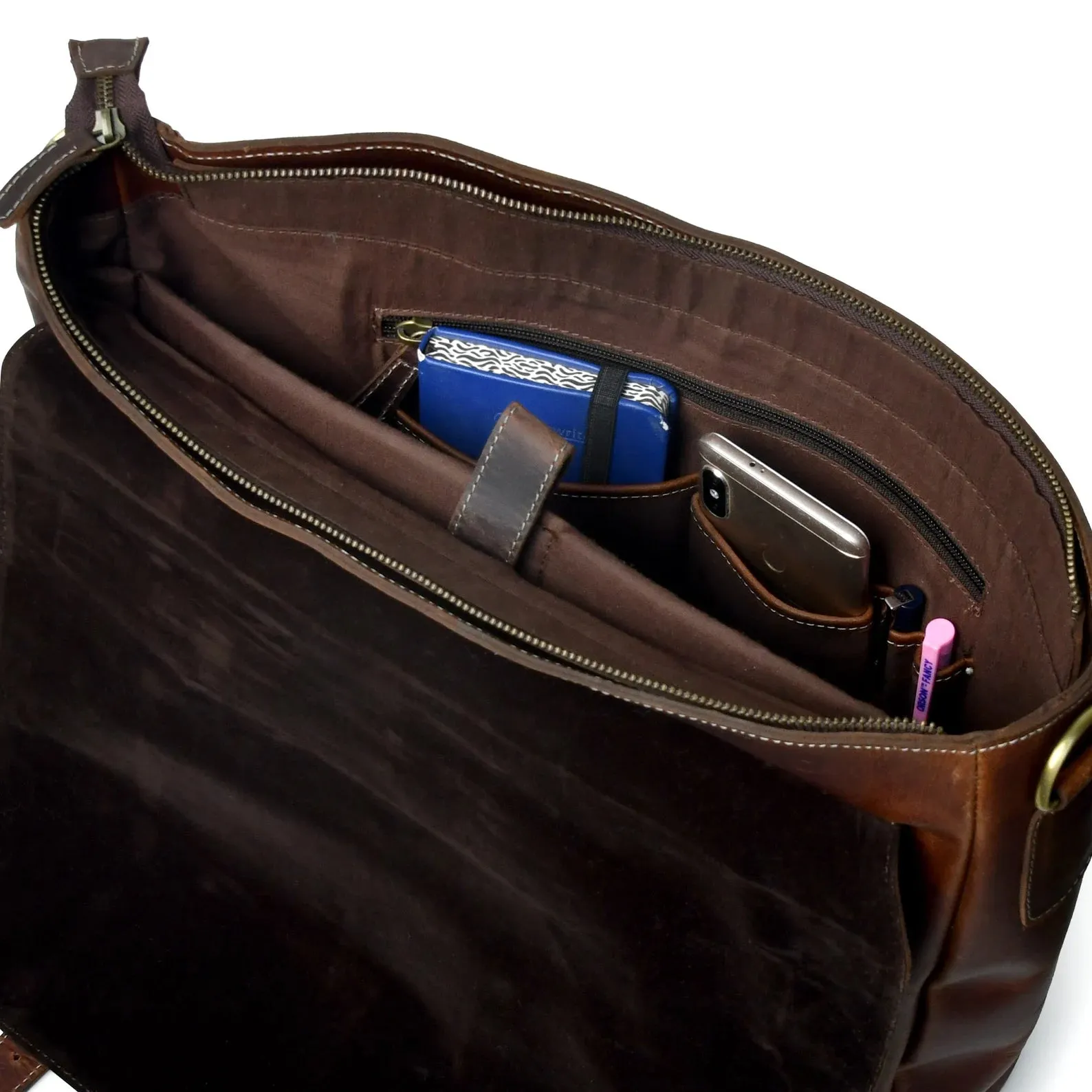 Buffalo Leather Messenger Laptop Bag