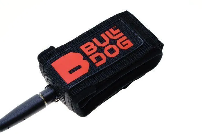 Bulldog 9ft Black Black Red Ankle Leash