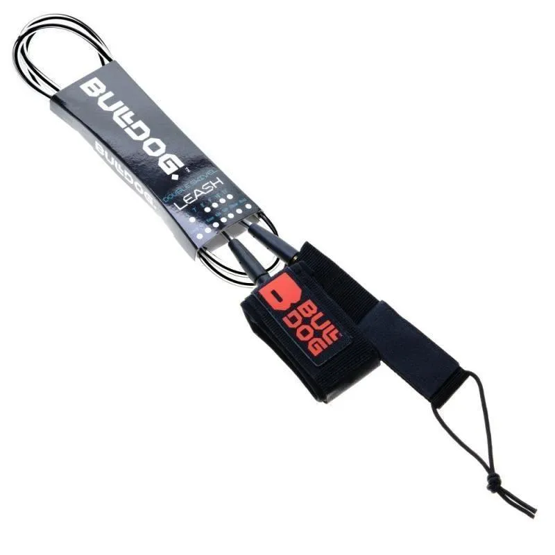 Bulldog 9ft Black Black Red Ankle Leash