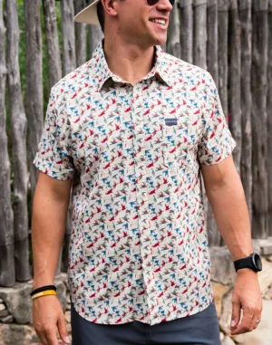 Burlebo All Over Ducks Performance Button-Up