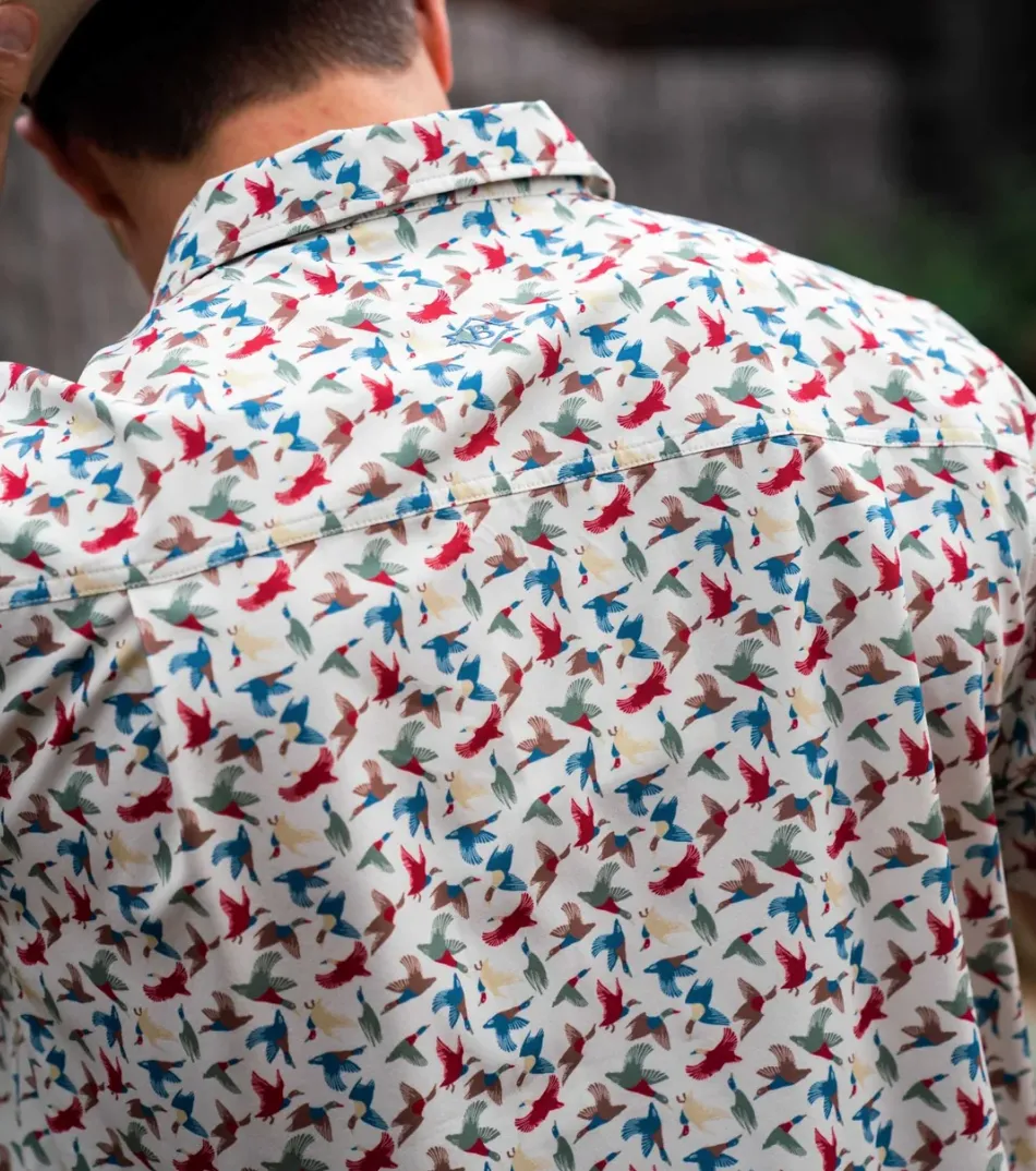 Burlebo All Over Ducks Performance Button-Up
