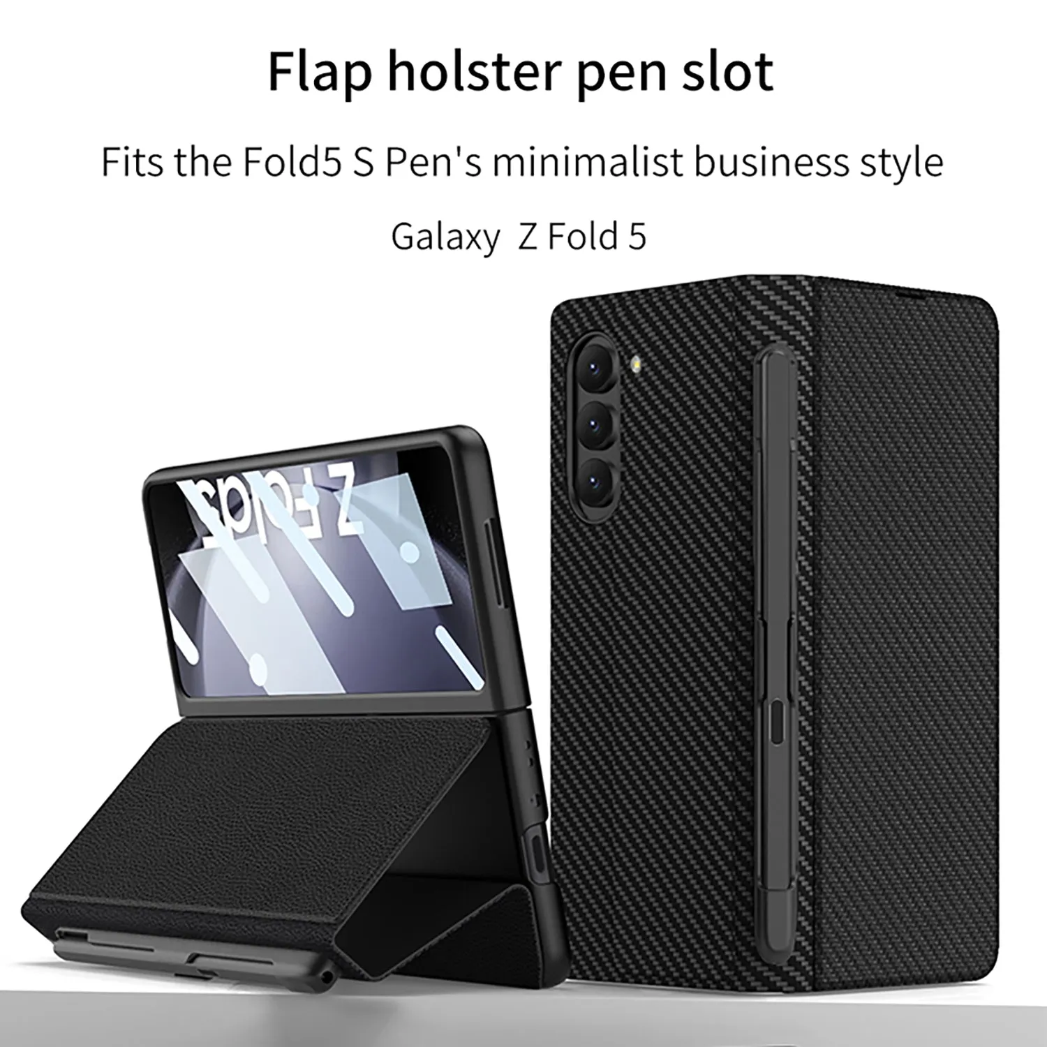 Business Style Galaxy Z Fold5 Case with Slim S Pen Slot