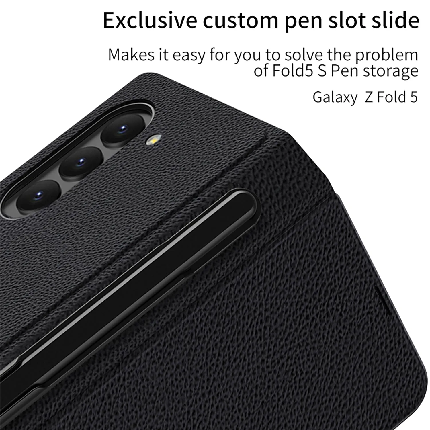 Business Style Galaxy Z Fold5 Case with Slim S Pen Slot