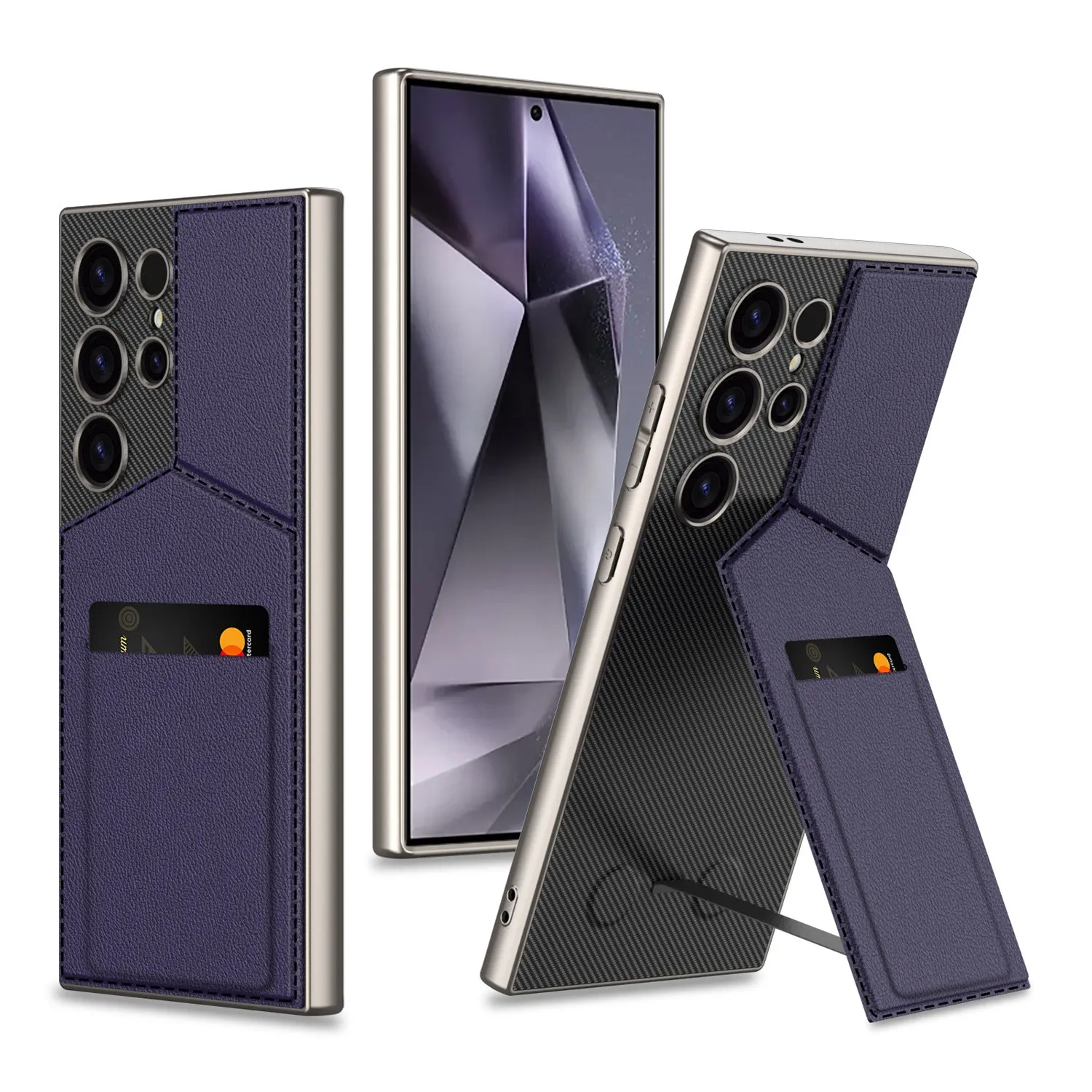 Business Style Rotor Card Holder Case For Samsung S24Ultra S23Ultra
