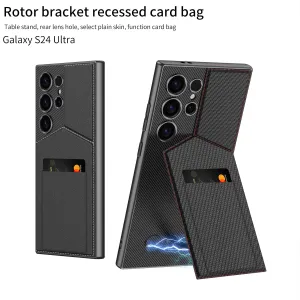 Business Style Rotor Card Holder Case For Samsung S24Ultra S23Ultra