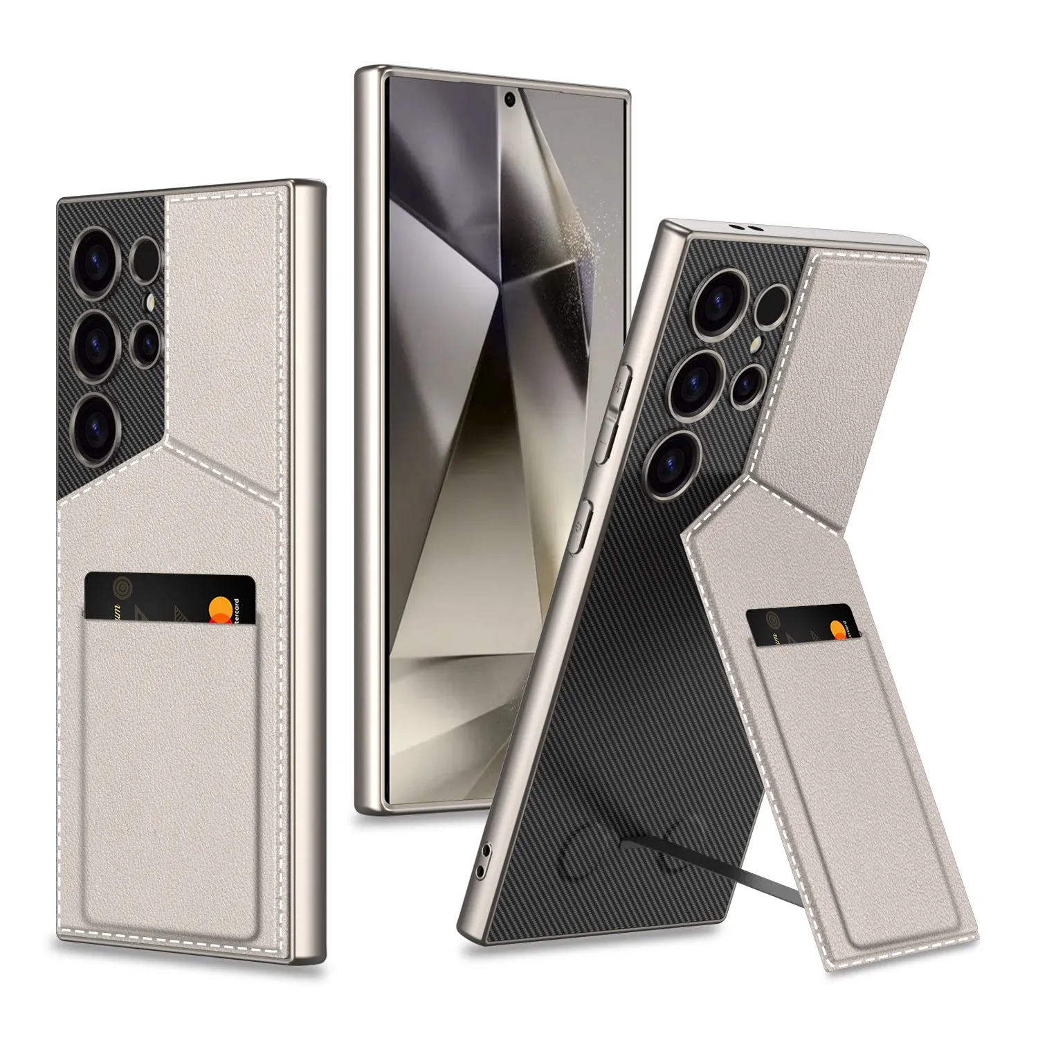 Business Style Rotor Card Holder Case For Samsung S24Ultra S23Ultra