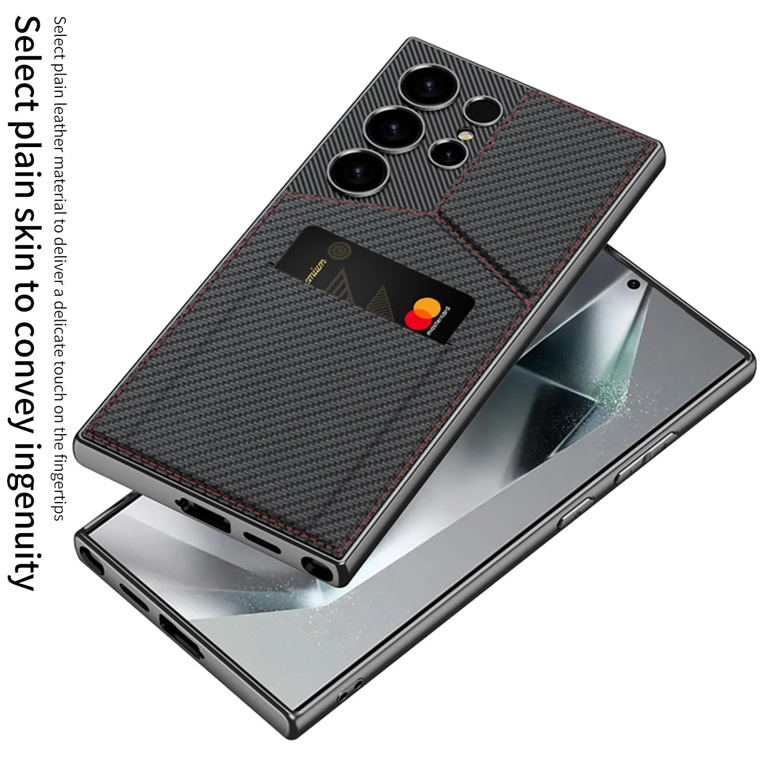 Business Style Rotor Card Holder Case For Samsung S24Ultra S23Ultra