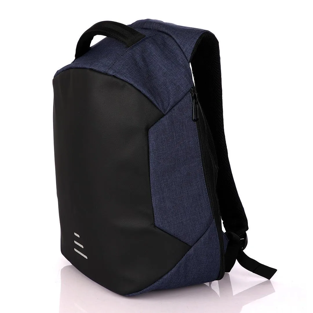 Business Travel Backpack Laptop Briefcase With USB Charging And Auxiliary port- Blue