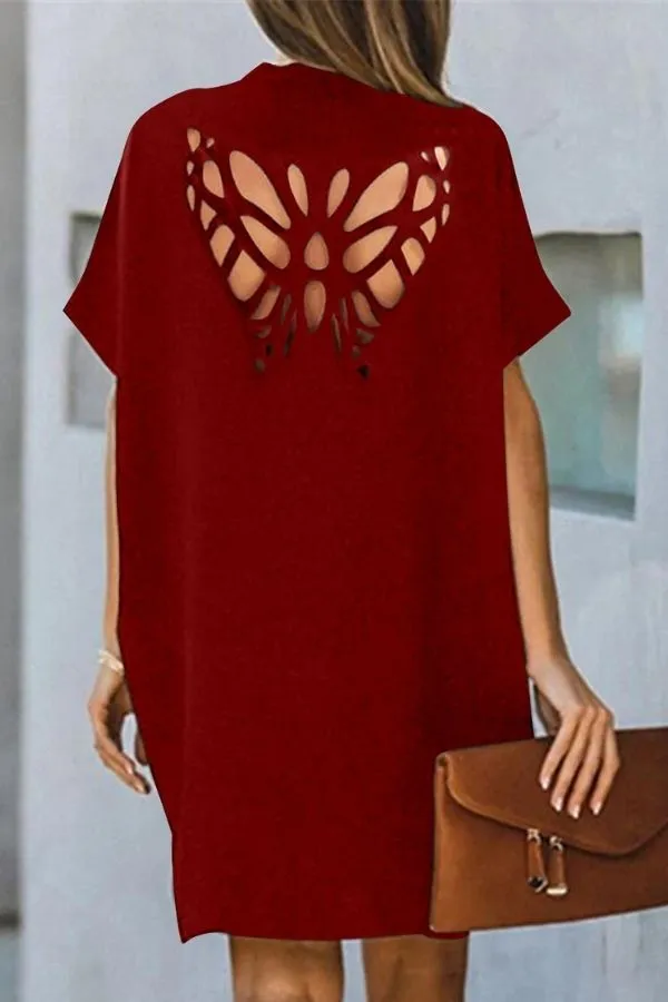 Butterfly Back Hollow Out Dress