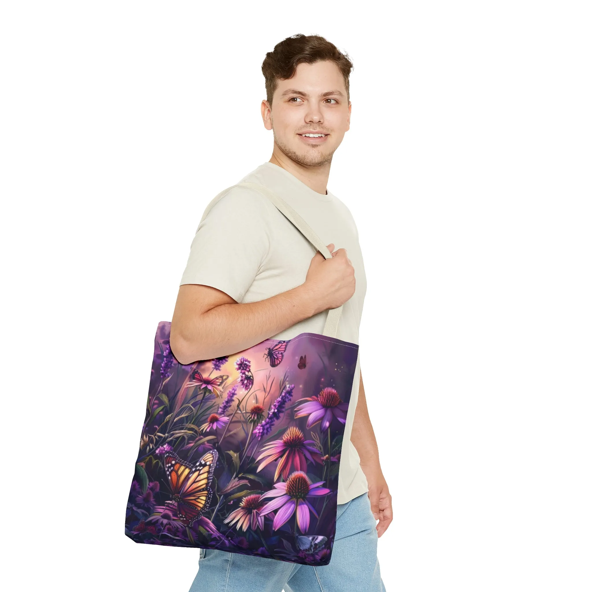 Butterfly Flowers Tote Bag