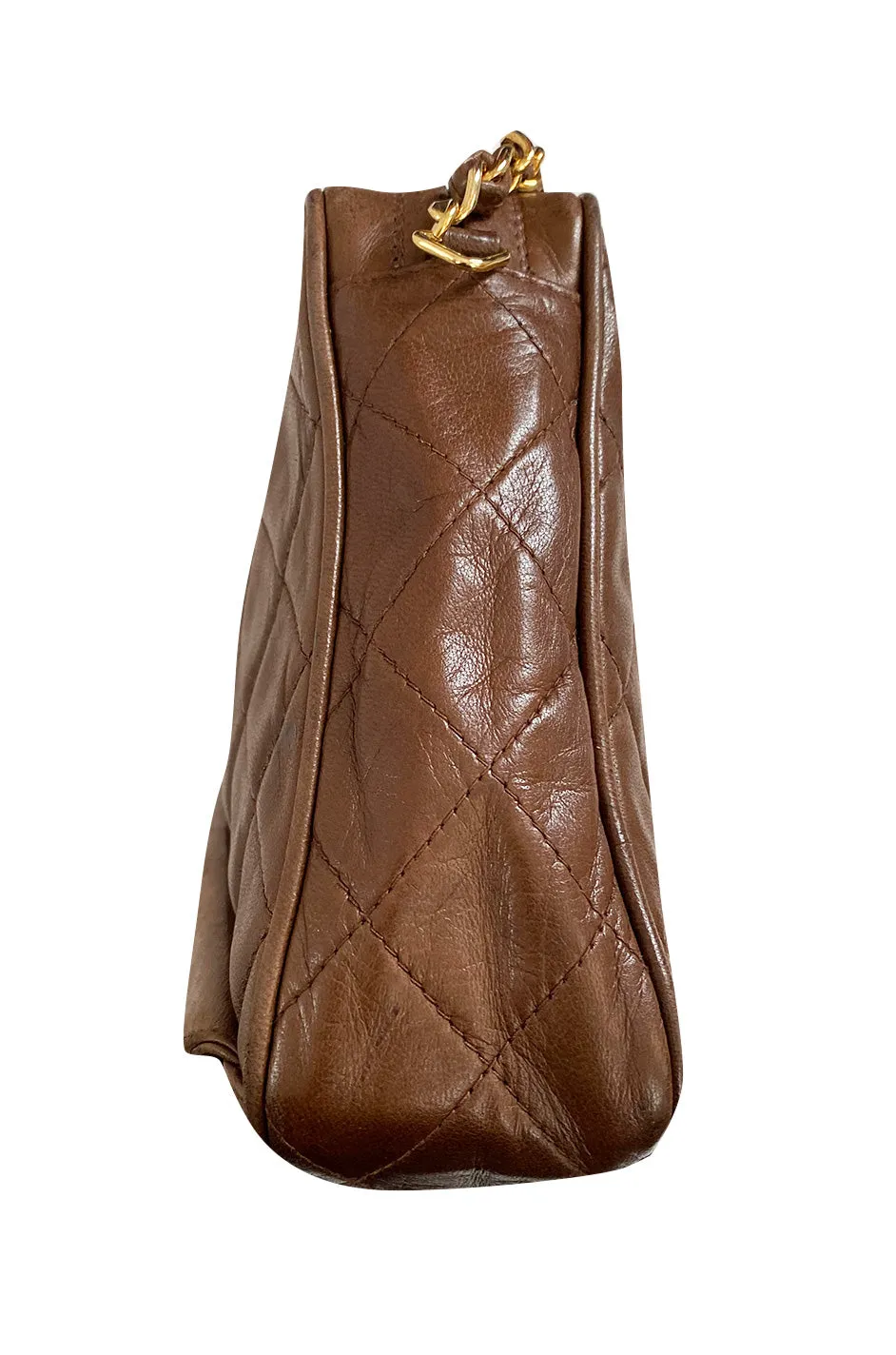 c. 1990 Chanel Quilted Camera Bag w Fringe Tassel & Front Flap Pocket