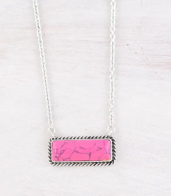 Caitlin Fashion Roped Bar Necklace - 18"