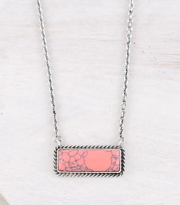 Caitlin Fashion Roped Bar Necklace - 18"
