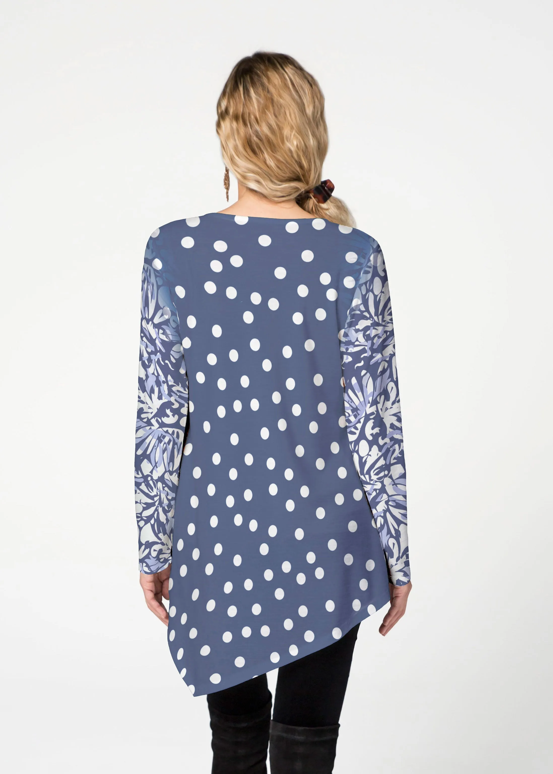 Camouflage Dots (7879) ~ Asymmetrical French Terry Tunic