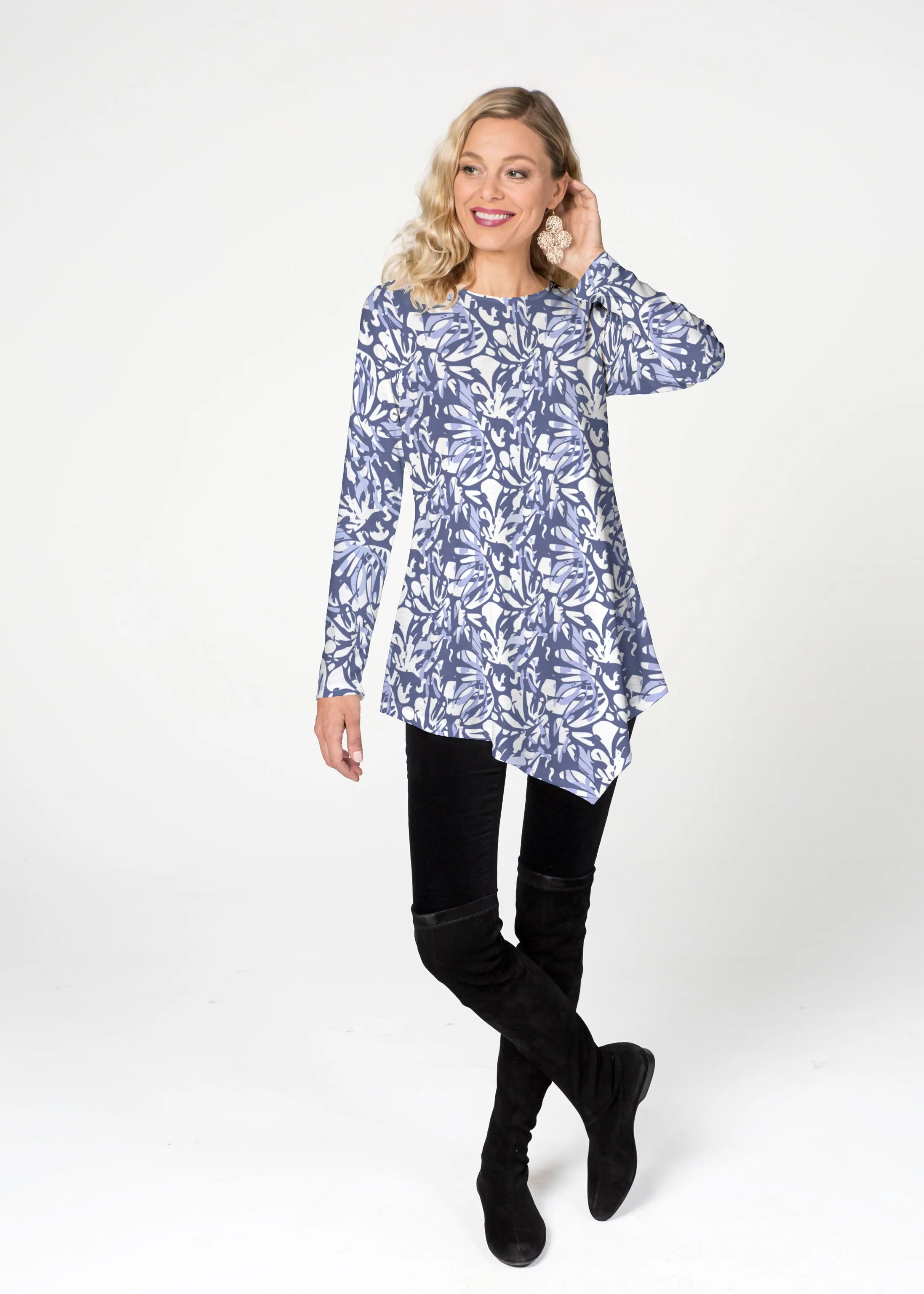 Camouflage Dots (7879) ~ Asymmetrical French Terry Tunic