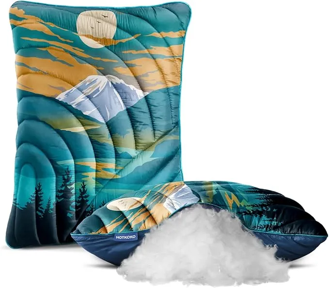 Camping Pillow,Supportive Compressible Travel Pillow Large Size Lightweight Camp Pillow with Storage Bag for Camping,Hiking,Backpacking,Airplane