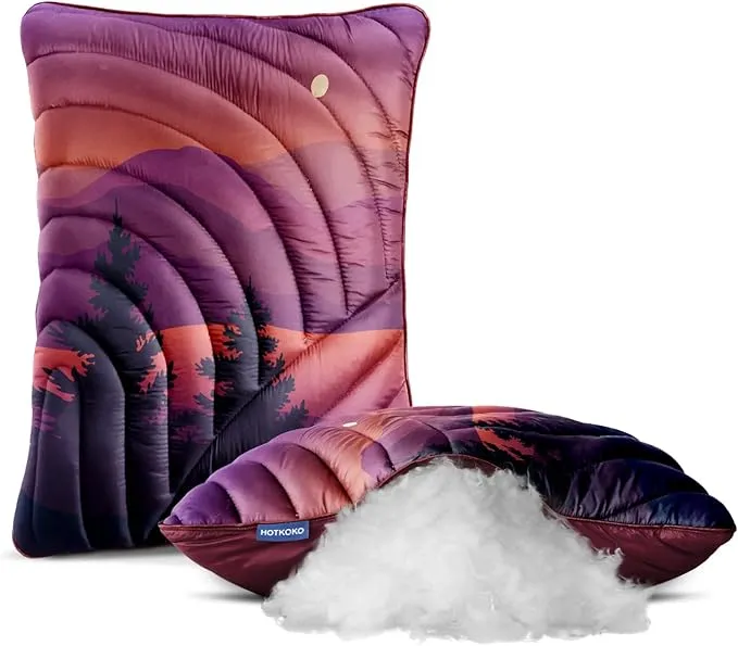 Camping Pillow,Supportive Compressible Travel Pillow Large Size Lightweight Camp Pillow with Storage Bag for Camping,Hiking,Backpacking,Airplane