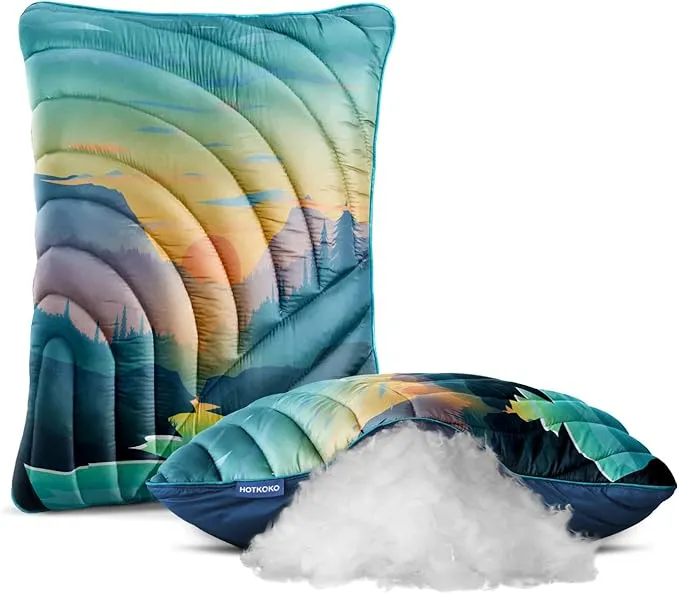 Camping Pillow,Supportive Compressible Travel Pillow Large Size Lightweight Camp Pillow with Storage Bag for Camping,Hiking,Backpacking,Airplane