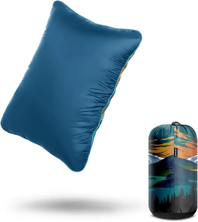 Camping Pillow,Supportive Compressible Travel Pillow Large Size Lightweight Camp Pillow with Storage Bag for Camping,Hiking,Backpacking,Airplane