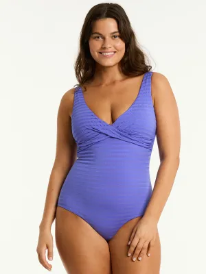 Capri Cross Front One Piece In Iris