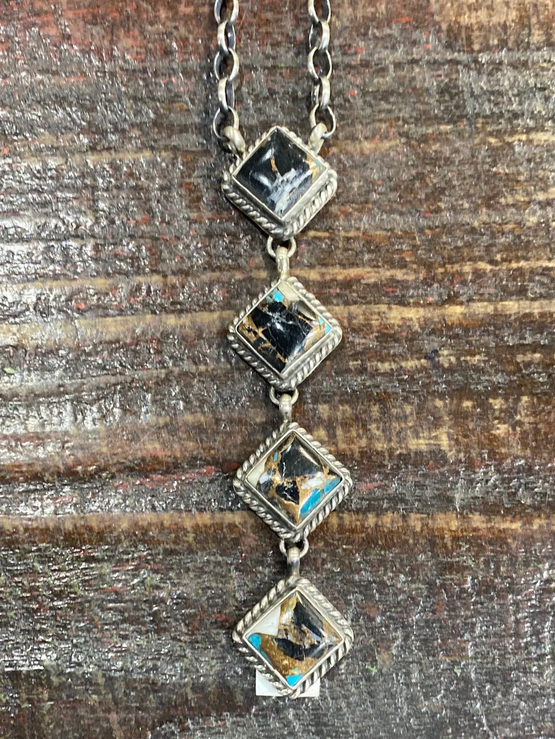 Capstone Four Square Sterling Drop Necklace - 22"