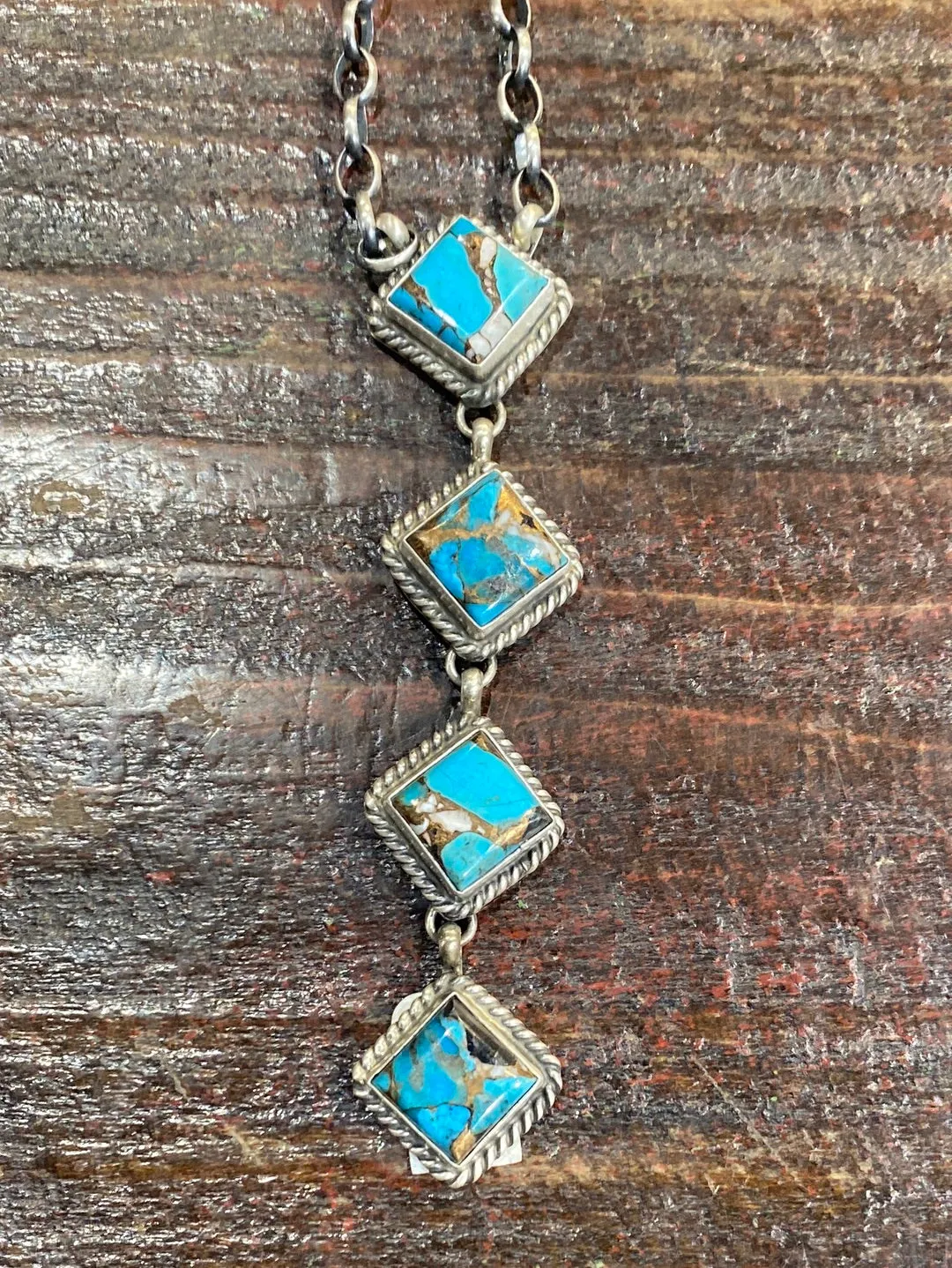 Capstone Four Square Sterling Drop Necklace - 22"